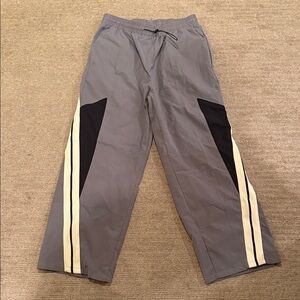 Gray and Black Men's baggy Track Pants; size xl